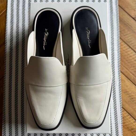 3.1 Phillip Lim Alexa 25mm leather loafers in bone white Size 38.5 - Picture 3 of 11